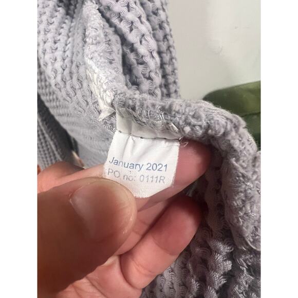 Brooklinen Dreamweave Waffle Robe Tie Waist Turkish Cotton  Gray S/M - Picture 8 of 8